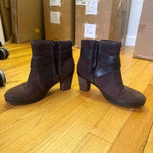 Brown Ankle Heeled Boots